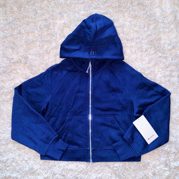lululemon athletica Tops - True Navy Mirror Silver Scuba Oversized Full-Zip Hoodie Lululemon